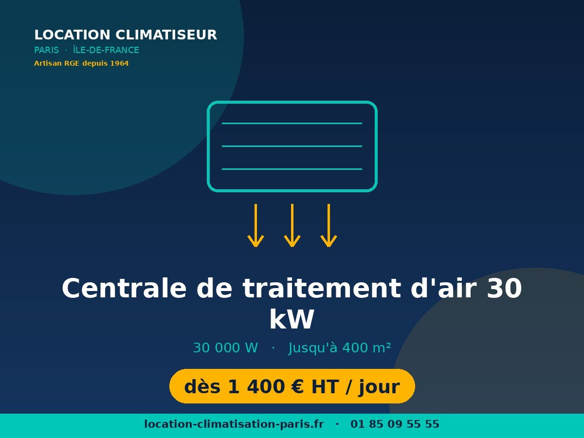 Location Centrale de traitement d'air 30 kW à Paris et en Île-de-France