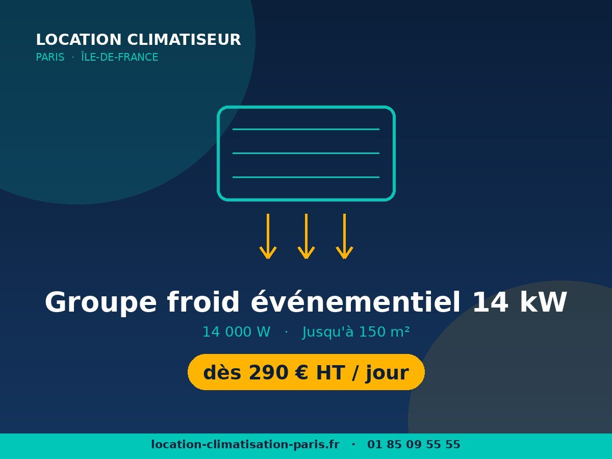 Location Groupe froid événementiel 14 kW à Paris et en Île-de-France